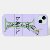 Monogram alfabet I Lavendel Eucalyptus Dragonfly Case-Mate iPhone Case (Achterkant (horizontaal))