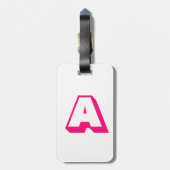 Monogram alfabet initiaal aanpassen, personalisere bagagelabel (Achterkant verticaal)