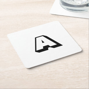 Monogram alfabet initiaal aanpassen, personalisere kartonnen onderzetters