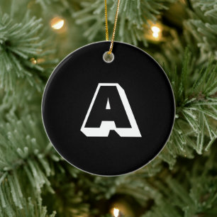 Monogram alfabet initiaal aanpassen, personalisere keramisch ornament