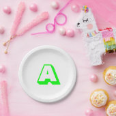 Monogram alfabet initiaal aanpassen, personalisere papieren bordje (Feest)