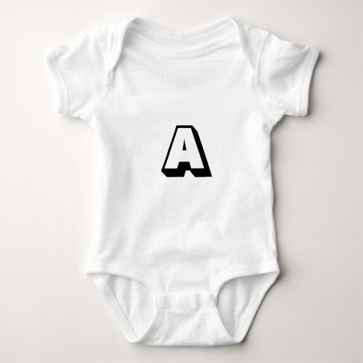 Monogram alfabet initiaal aanpassen, personalisere romper (Voorkant)