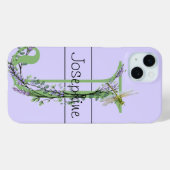 Monogram alfabet J Lavendel Eucalyptus Dragonfly Case-Mate iPhone Case (Achterkant (horizontaal))
