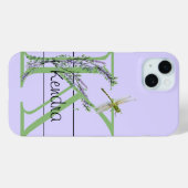 Monogram alfabet K Lavendel Eucalyptus Dragonfly Case-Mate iPhone Case (Achterkant (horizontaal))