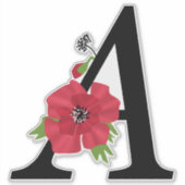 monogram, alfabet, letter A, flormonogram, griep Sticker (Voorkant)