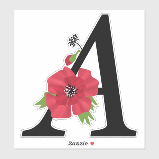monogram, alfabet, letter A, flormonogram, griep Sticker (Vel)