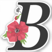 monogram, alfabet, letter Br, bloemmonogram Sticker (Voorkant)