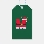 Monogram Alfabet letter M Santa Hat Christmas Cadeaulabel (Voorkant)