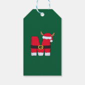 Monogram Alfabet letter M Santa Hat Christmas Cadeaulabel (Achterkant)