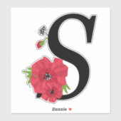 monogram, alfabet, letter S, flormonogram Sticker (Vel)