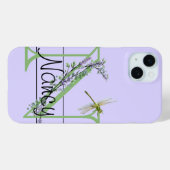 Monogram alfabet N Lavendel Eucalyptus Dragonfly Case-Mate iPhone Case (Achterkant (horizontaal))