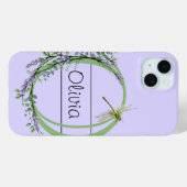 Monogram alfabet O Lavendel Eucalyptus Dragonfly Case-Mate iPhone Case (Achterkant (horizontaal))