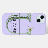 Monogram alfabet U Lavendel Eucalyptus Dragonfly Case-Mate iPhone Case (Achterkant (horizontaal))