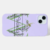 Monogram alfabet W Lavendel Eucalyptus Dragonfly Case-Mate iPhone Case (Achterkant (horizontaal))