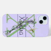 Monogram alfabet X Lavendel Eucalyptus Dragonfly Case-Mate iPhone Case (Achterkant (horizontaal))