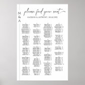 Monogram Alfabetische bruiloft Zitting Grafiek Pos Poster (Voorkant)