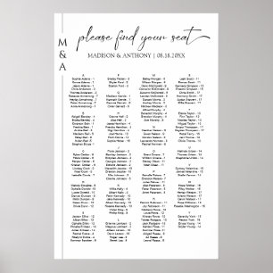 Monogram Alfabetische bruiloft Zitting Grafiek Pos Poster