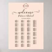 Monogram Alfabetische Zitschaafkaart Poster (Voorkant)