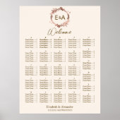 Monogram Alfabetische Zitschaafkaart Poster (Voorkant)