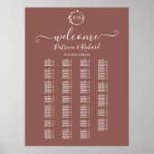 Monogram Alfabetische Zitschaafkaart Poster (Voorkant)