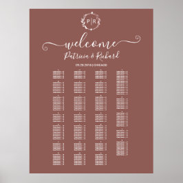 Monogram Alfabetische Zitschaafkaart Poster