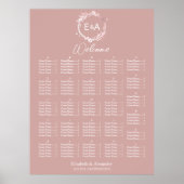 Monogram alfabetische Zitting Grafiek Teken Poster (Voorkant)