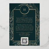 Monogram All in One QR CODE RSVP Website Huwelijk Folie Uitnodiging (Achterkant)