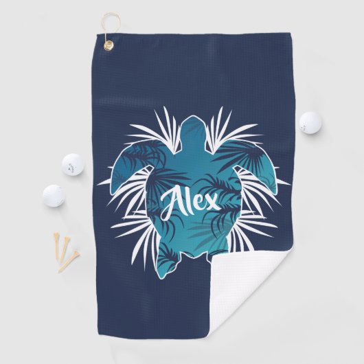 Monogram Aloha tropische schildpad Golfhanddoek (Insitu)