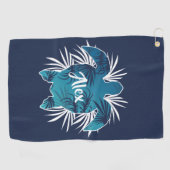Monogram Aloha tropische schildpad Golfhanddoek (Horizontaal)