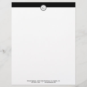 Monogram Alphabet Black Letterhead Persoonlijk Briefhoofd