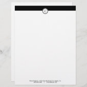 Monogram Alphabet Black Letterhead Persoonlijk Briefhoofd (Voorkant / Achterkant)
