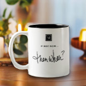 Monogram als niet nu dan wanneer het Inspirerend C Tweekleurige Koffiemok