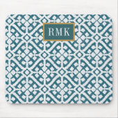 Monogram | Amadora Blue Pattern Muismat (Voorkant)