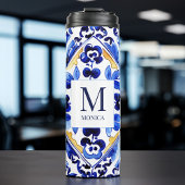 Monogram Amalfi Vietri Italiaans blauw tegels gesc Thermosbeker