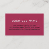 Monogram Amarant paarse kleur achtergrond Visitekaartje (Achterkant)