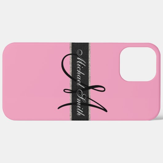 Monogram Amaranth roze Achtergrond Case-Mate iPhone Case (Achterkant / Rechts)