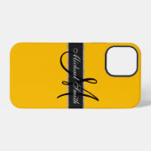 Monogram Amber Kleur Achtergrond iPhone Hoesje (Achterkant horizontaal)