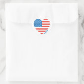 Monogram Amerikaans Vlag op 4 juli Personaliseren Hart Sticker (Tas)
