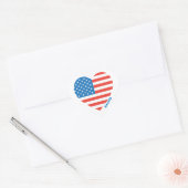 Monogram Amerikaans Vlag op 4 juli Personaliseren Hart Sticker (Envelop)