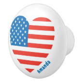 Monogram Amerikaans Vlag op 4 juli Personaliseren Keramische Knop (Rechts)