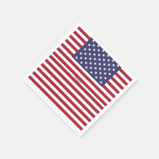 Monogram Amerikaans Vlag op 4 juli Personaliseren Servet (Hoek)