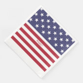 Monogram Amerikaans Vlag op 4 juli Personaliseren Servet (Hoek)
