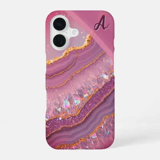 Monogram Amethyst Aurora iPhone 16 Hoesje (Achterkant)