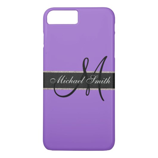 Monogram Amethyst-kleurenachtergrond Case-Mate iPhone Case (Achterkant)