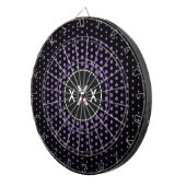 Monogram Amethyst Techno Stippen Modern Dartbord (Voorkant Rechts)