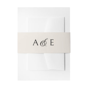 Monogram Ampersand Champagne Trouwen Uitnodigingen Wikkel