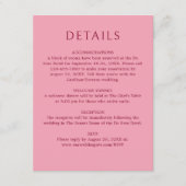 Monogram Ampersand Red Pink Wedding Details Informatiekaartje (Voorkant)