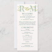 Monogram Ampersand Sage Green Wedding Programma (Voorkant)