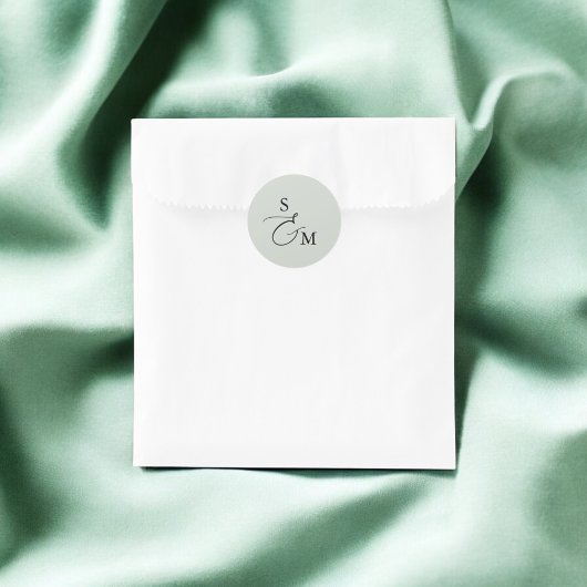 Monogram Ampersand Script bruiloft Ronde Sticker