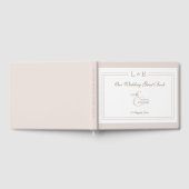 Monogram Ampersand Wit Roze Goud Elegante Bruiloft Gastenboek (Volledig)